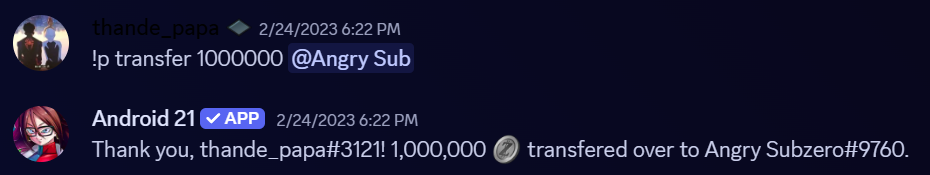 Game command: transfer